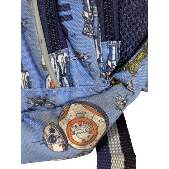 Star Wars Kids Backpack With BB-8 R2-D2 & C-3PO Print - Blue pottery Barn Kids - Picture 2 of 9